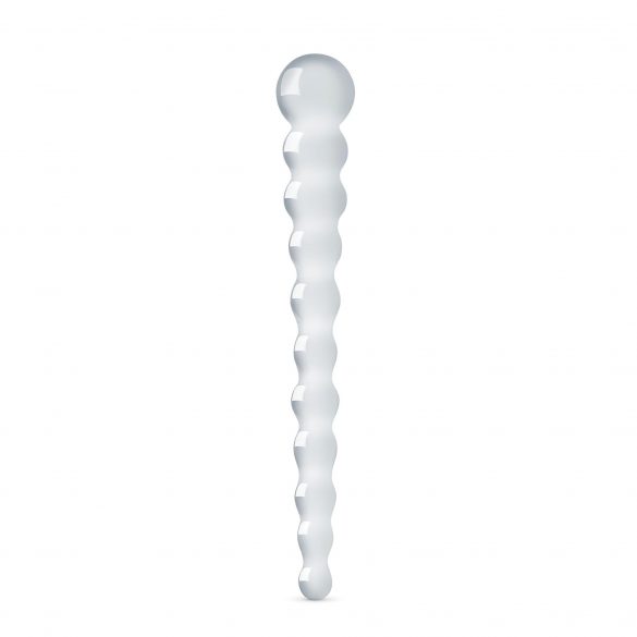 Gildo Glass No. 20 - doorzichtige glazen dildo met parels