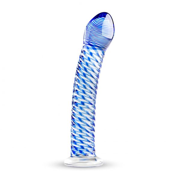 Gildo Glass No. 5 - Spiral Glass Dildo (Clear-Blue)