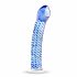 Gildo Glass br. 5 - spiralni stakleni dildo (prozirno-plavi)