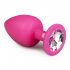 Easytoys Diamant - gros plug anal avec pierre blanche - rose