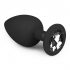 Easytoys Diamond - plug anal à pierre blanche (grand) - noir