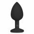 Dildo anale Easytoys Diamond con gemma bianca (piccolo) - nero