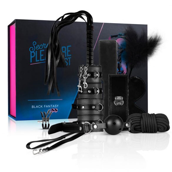 Coffre de Plaisir Secret - Kit BDSM Avancé - 14 Pièces (Noir)