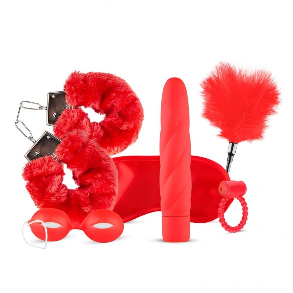 LoveBoxxx I Love Red - Vibrator Bondage Set (6-Piece) - Red