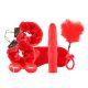 LoveBoxxx I Love Red - Vibrator Bondage Set (6-Piece) - Red