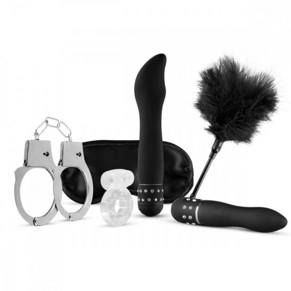 LoveBoxxx I Love Diamonds - Bondage Kit (6-Piece) - Black-Silver