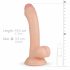 Real Fantasy Vince - dildo s semenníkmi a predkožkou - 19,5 cm (prírodná farba)