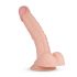 Real Fantasy Derek - realistični dildo s ljepljivim potplatima, testisi (22 cm) - prirodni