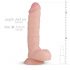 Realus Fantazija Glynn - realistinis dildo su sėklidėmis - 25cm (natūralus)