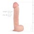 Real Fantasy Lexon - veľké realistické dildo so semenníkmi a prísavkou (33cm) - telová farba