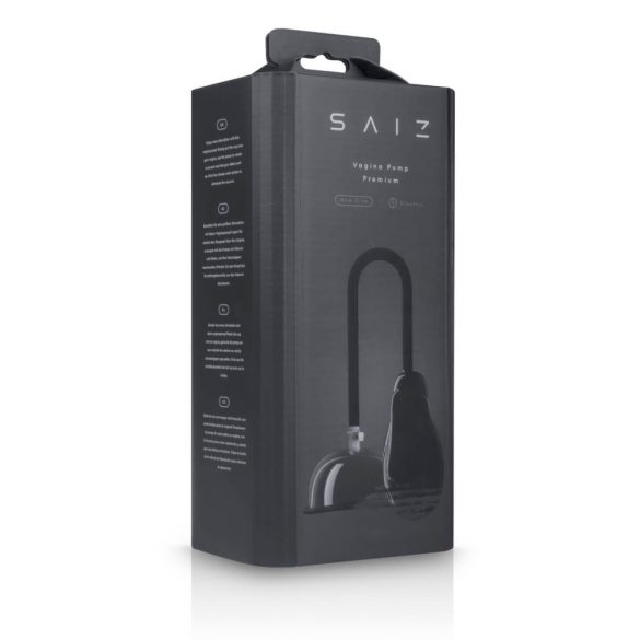 Saiz Premium – automatická pumpa na vagínu (priehľadná-čierna)