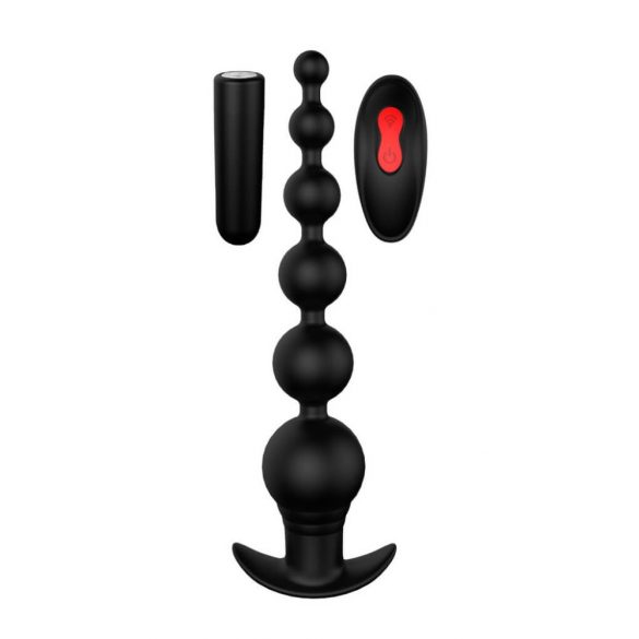 Cheeky Love - Rechargeable Radio Controlled Anal Bead Vibrator (Black)