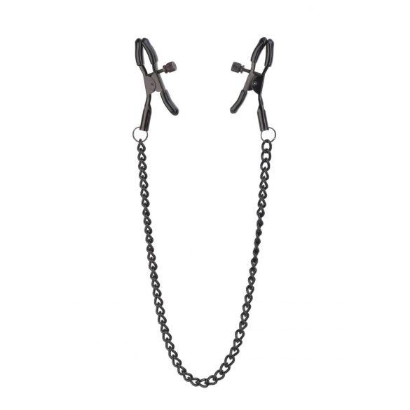 Blaze Deluxe - Metal Nipple Clamps with Chain (Black)