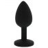 All Time Favorites - Schwarzer Silikon Anal Plug mit lila Steinchen