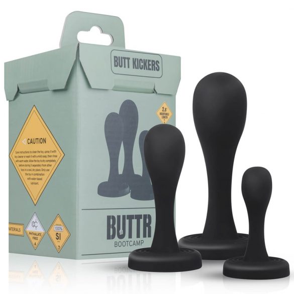 BUTTR Butt Kickers - Analdildo-Set - Schwarz (3-teilig)