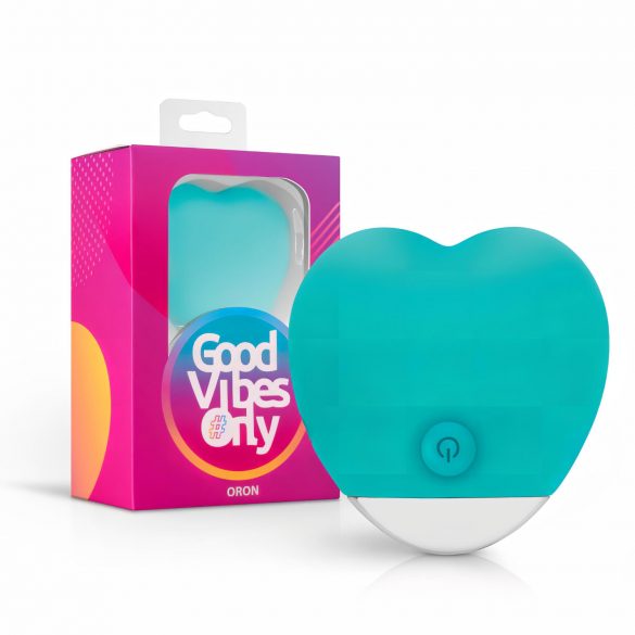 Good Vibes Oron - Battery Powered, Heart-shaped Clitoral Vibrator (Turquoise)