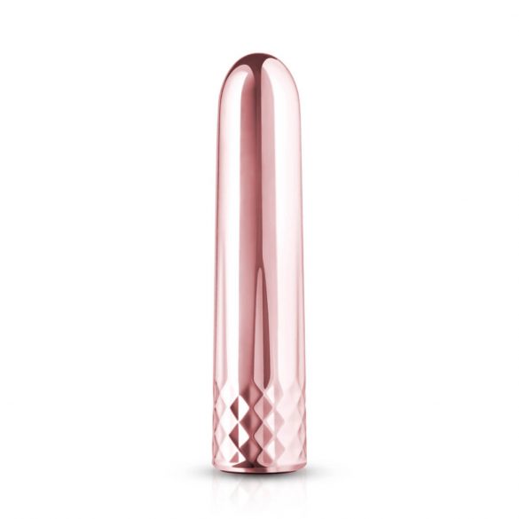 Vibrator în formă de baton, mini, cu acumulator, culoare rosegold