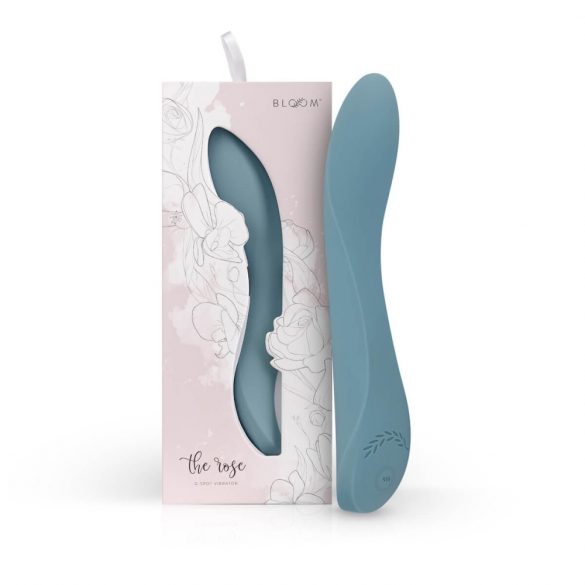 Vibrator pentru punctul G Bloom Rose, din silicon, cu acumulator (turcoaz)