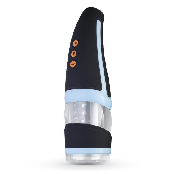 CRUIZR CP02 - Battery-Powered, Rotating Vibrating Masturbator (Black-Blue)