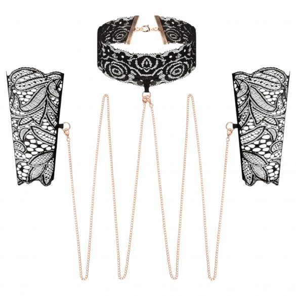 Rosy Gold - Collar and Cuffs (Black)