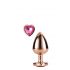 Gleaming Love - Aluminum Anal Dildo with Heart-Shaped Stone (Rose Gold)