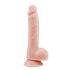 Ponas Dixx 7.6 - siurbtuku pritvirtinamas dildo su sėklidėmis - natūralus (19,5cm)