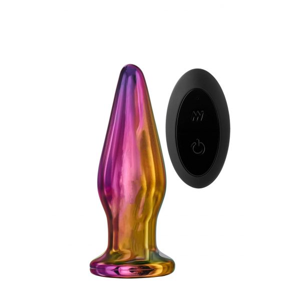 Glamour Glas - spitze, funkgesteuerte, gläserne Analvibrator (farbig)