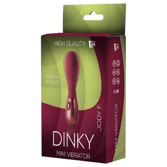 Dinky Jody F. Mini - rechargeable, ribbed mini vibrator (burgundy)