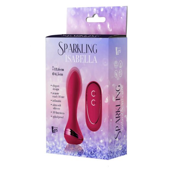 Isabella Sparkling - Rechargeable, Radio-Controlled Inflatable Anal Vibrator (Red)