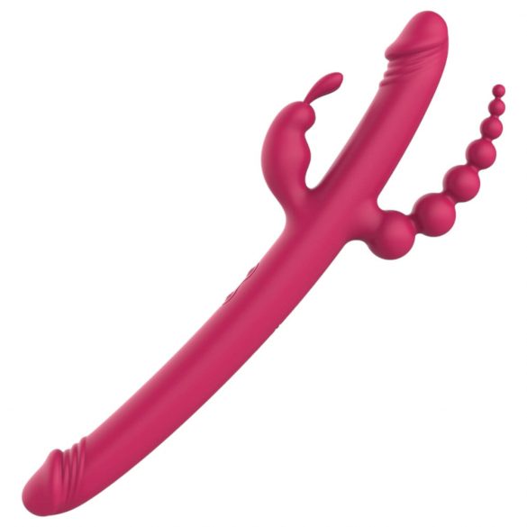 Dreamtoys Anywhere Pleasure Vibrator - Rechargeable, 4-Pronged (Pink)