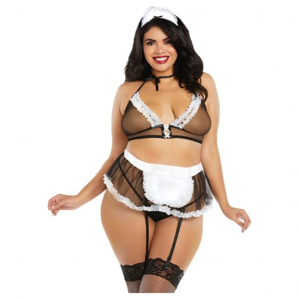 Dreamgirls Maid Costume Plus Size Sheer Mesh (XL-XXL)