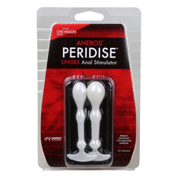 Dildo anale Peridise design stretto - set di 2 pezzi (bianco)