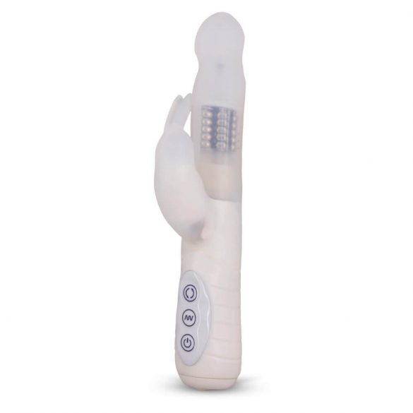 Layla Artiche - wasserdichter Vibrator mit Klitorisarm und Drehfunktion (weiß)