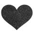 Bijoux Indiscrets Flash - Sparkling Heart Nipple Stickers (Black)