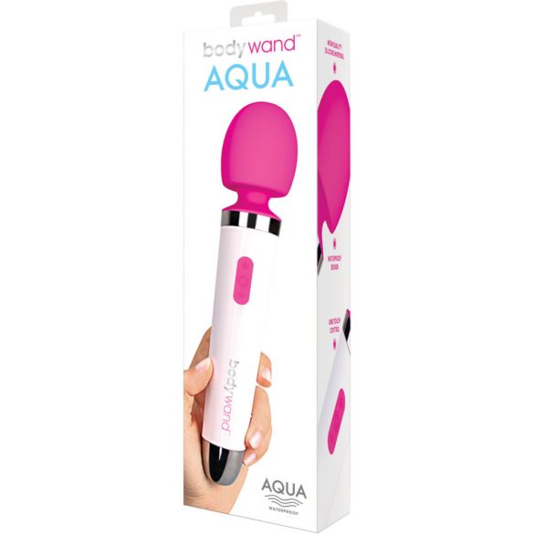 Bodywand Aqua Wand - ūdensizturīgs masāžas vibrators (balts-rozā)