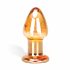 GLAS Over Easy - Glass Anal Dildo (Gold)