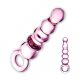 Dildo Anale in Vetro con Perle Stimolanti (Rosa Trasparente)