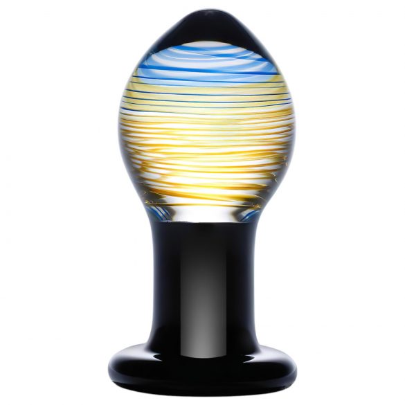 GLAS Galileo - glass anal plug (black-gold)