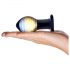 GLAS Galileo - glass anal plug (black-gold)