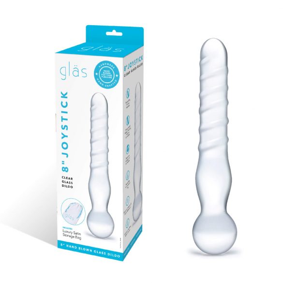 GLAS - dvigalis stiklinis dildo (permatomas)