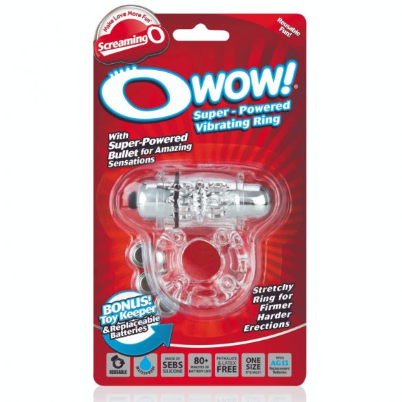 Screaming Owow - vibrējošs dzimumlocekļa gredzens (caurspīdīgs)