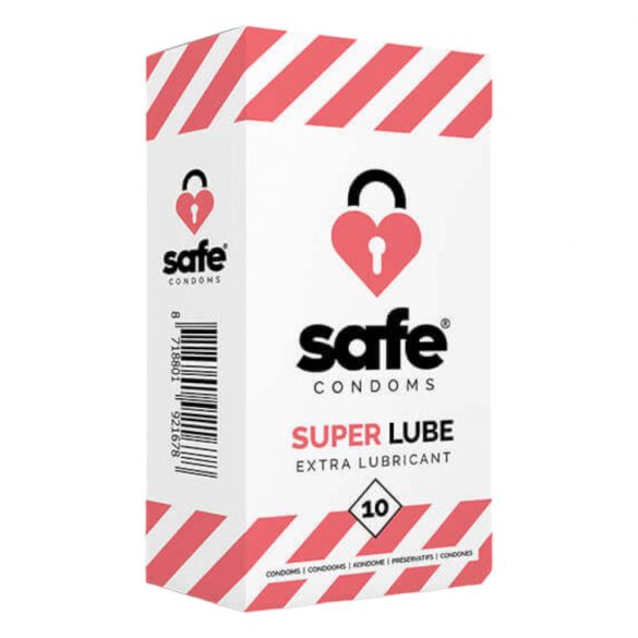 SAFE Super Lube - īpaši slidena prezervatīva (10gab)