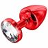 DIOGOL Anni - White Stoned Butt Plug - Red (3cm)