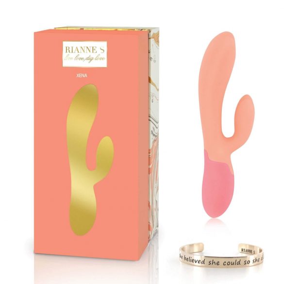 Rianne Essential Xena - vibrator încălzitor cu acumulator (piersică-coral)