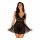 Babydoll Sensuale Lungo in Pizzo con Perizoma (Nero) - Obsessive Idillia