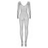 Obsessive N109 - lange mouwen, open net jumpsuit - zwart (S-L)