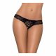 Tanga in pizzo morbido con aperture sexy e cristalli - Obsessive Miamor (nero)