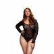 Body in Pizzo a Maniche Lunghe BACI Plus Size - Nero (XL-XXL)