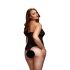 BACI Plus Size - przezroczyste body z paskiem na szyję - czarny (XL-XXL)