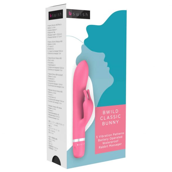 B SWISH Bwild Classic Bunny - klitora stimulatoru vibrators (rozā)